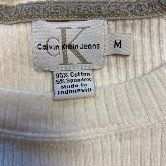Calvin Klein Womens Medium Ivory Basic Fitted Top - Picture 4 of 7